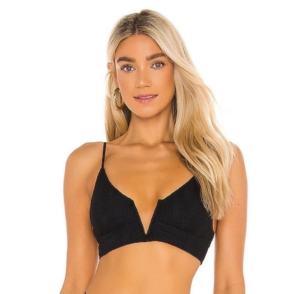 l*space Other - L*SPACE Pointelle Rib Siren Bikini Top in Black Small